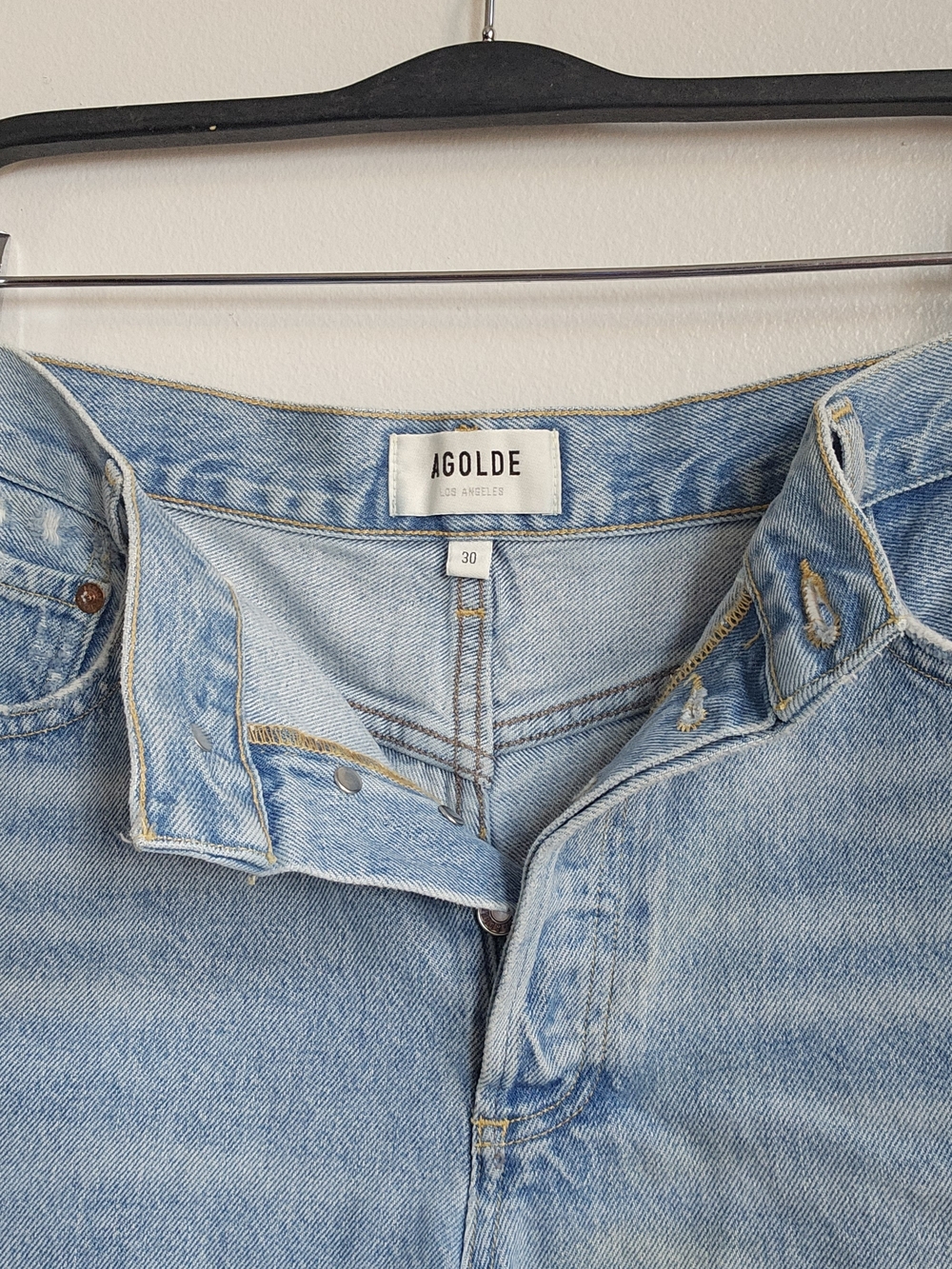 Agolde Light Blue Distressed Denim Cutoff Shorts Size 30 - Picture 2 of 5